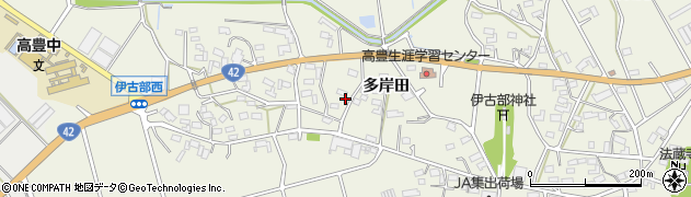 愛知県豊橋市伊古部町（多岸田）周辺の地図