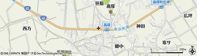 愛知県豊橋市高塚町笹原131周辺の地図