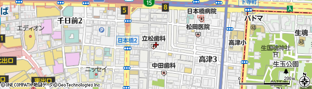 大阪府大阪市中央区日本橋周辺の地図
