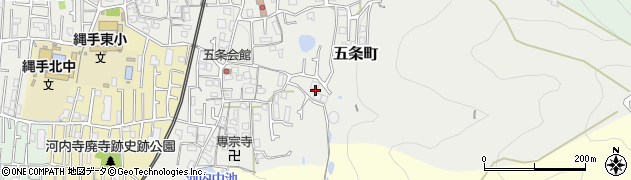 大阪府東大阪市五条町周辺の地図