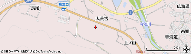愛知県田原市野田町（大荒古）周辺の地図