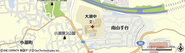 生駒市立大瀬中学校周辺の地図