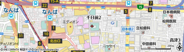 大阪府大阪市中央区千日前2丁目周辺の地図