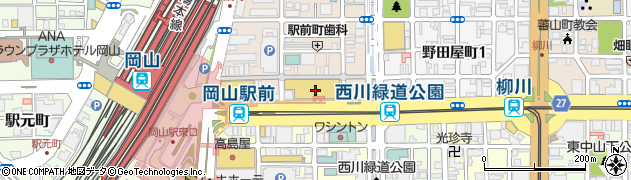 満マル　岡山駅前店周辺の地図