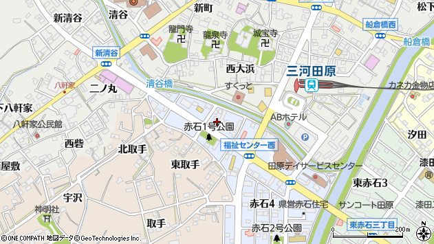 〒441-3422 愛知県田原市赤石の地図