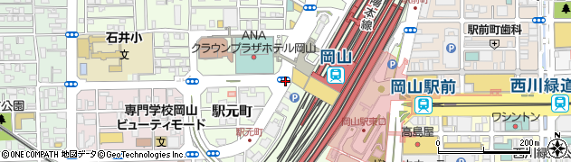 岡山駅西口周辺の地図