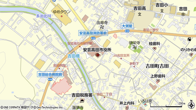 〒731-0500 広島県安芸高田市（以下に掲載がない場合）の地図