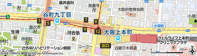 大阪上本町駅周辺の地図
