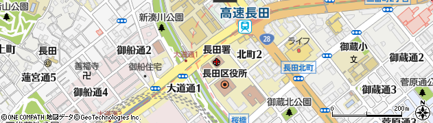 長田警察署周辺の地図