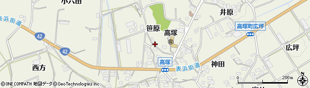 愛知県豊橋市高塚町（笹原）周辺の地図