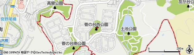 菅の台西公園周辺の地図