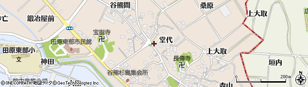 愛知県田原市谷熊町堂代周辺の地図