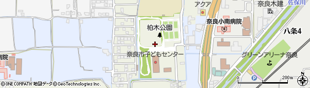 奈良県奈良市朱雀園周辺の地図