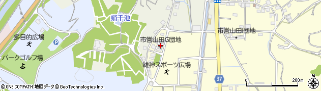 市営山田Ｇ団地周辺の地図
