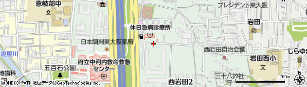 大阪府東大阪市西岩田周辺の地図