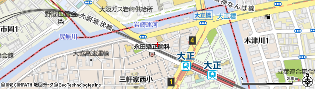 響 大阪大正周辺の地図