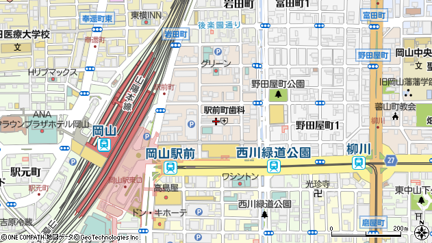 〒700-0023 岡山県岡山市北区駅前町の地図
