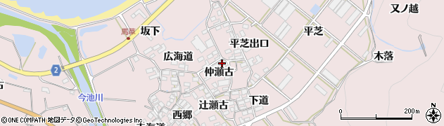 愛知県田原市野田町（仲瀬古）周辺の地図