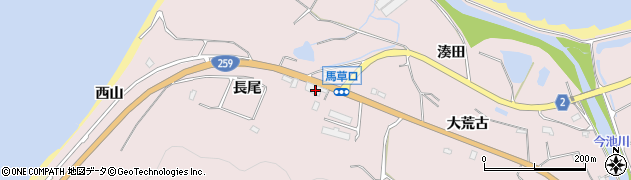 愛知県田原市野田町長尾周辺の地図