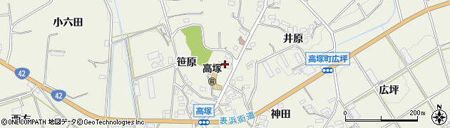 愛知県豊橋市高塚町笹原2周辺の地図