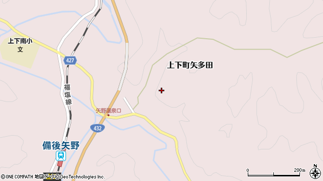 〒729-3415 広島県府中市上下町矢多田の地図