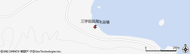 三宇田浜海水浴場周辺の地図