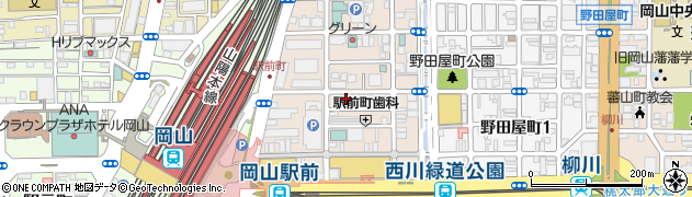 岡山県岡山市北区駅前町周辺の地図