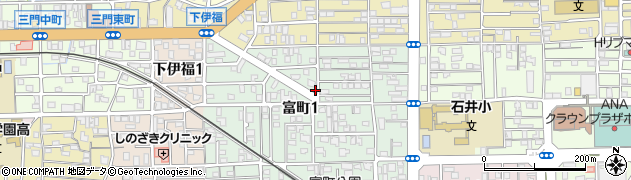 岡山県岡山市北区富町1丁目周辺の地図