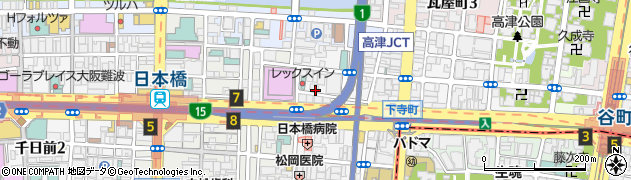 大阪府大阪市中央区高津2丁目周辺の地図