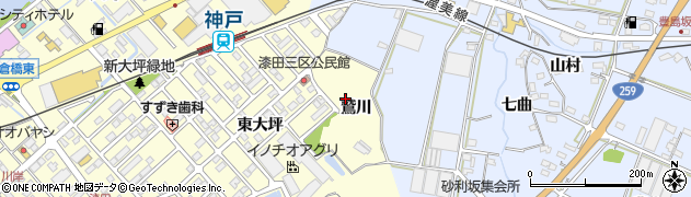 愛知県田原市神戸町鷲川周辺の地図