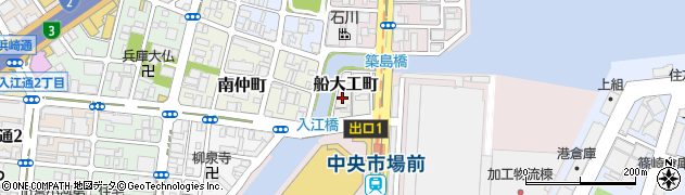 兵庫県神戸市兵庫区船大工町周辺の地図
