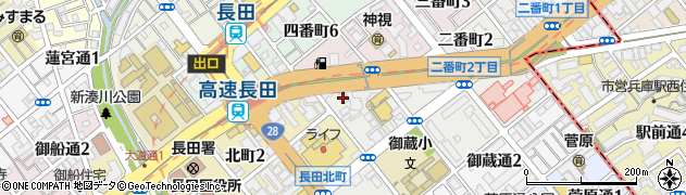 写楽書店長田店周辺の地図