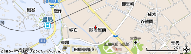 愛知県田原市谷熊町鍛冶屋前周辺の地図