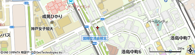 兵庫県神戸市中央区港島中町周辺の地図