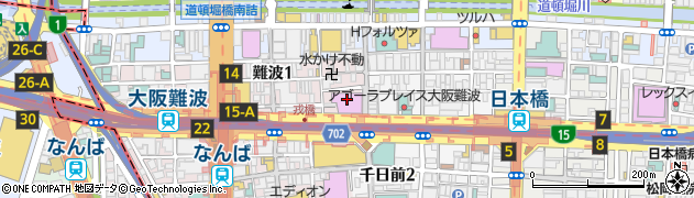 ラウンドワンスタジアム千日前店カラオケ周辺の地図