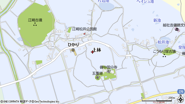 〒719-1123 岡山県総社市上林の地図
