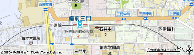 岡山市立石井中学校周辺の地図