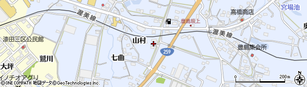 愛知県田原市豊島町釜鋳硲142周辺の地図