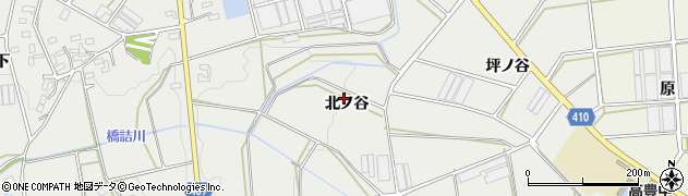 愛知県豊橋市東赤沢町（北ノ谷）周辺の地図