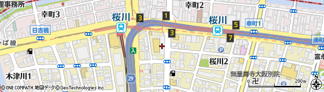 ヤングドライ　食品館桜川店周辺の地図