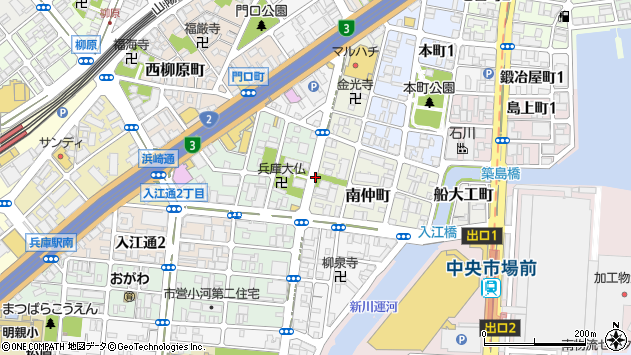 〒652-0836 兵庫県神戸市兵庫区神明町の地図
