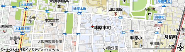 大阪府大阪市天王寺区味原本町周辺の地図