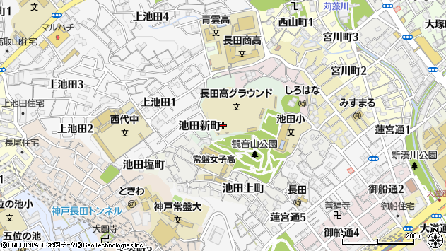 〒653-0823 兵庫県神戸市長田区池田経町の地図