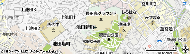 兵庫県神戸市長田区池田経町周辺の地図