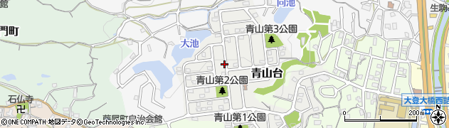 奈良県生駒市青山台周辺の地図