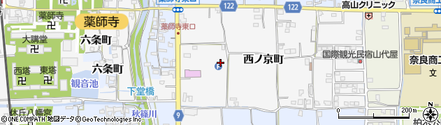 奈良県奈良市西ノ京町周辺の地図