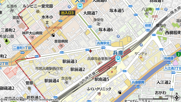 〒652-0898 兵庫県神戸市兵庫区駅前通の地図