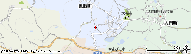 奈良県生駒市鬼取町周辺の地図