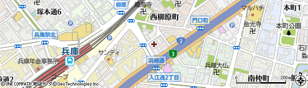 兵庫県神戸市兵庫区西柳原町周辺の地図