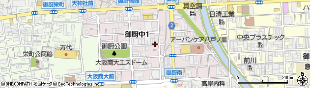 大阪府東大阪市御厨中周辺の地図